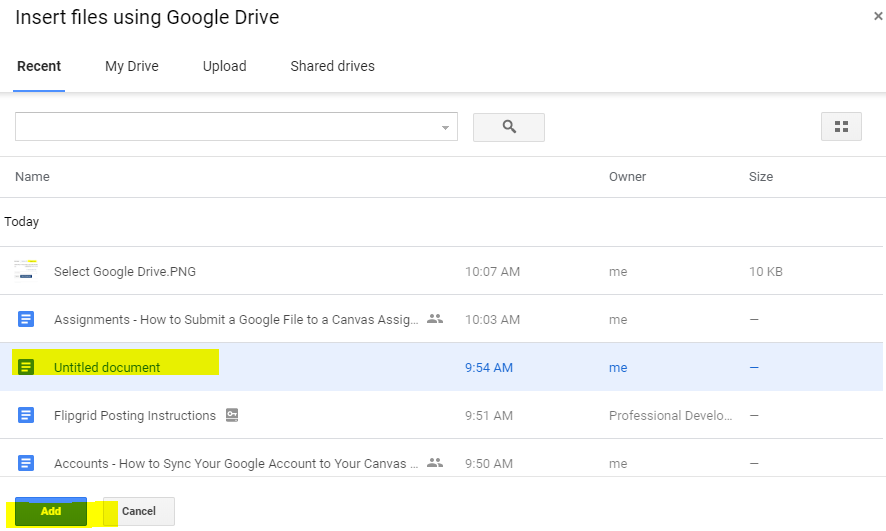 how to add a google doc assignment to canvas